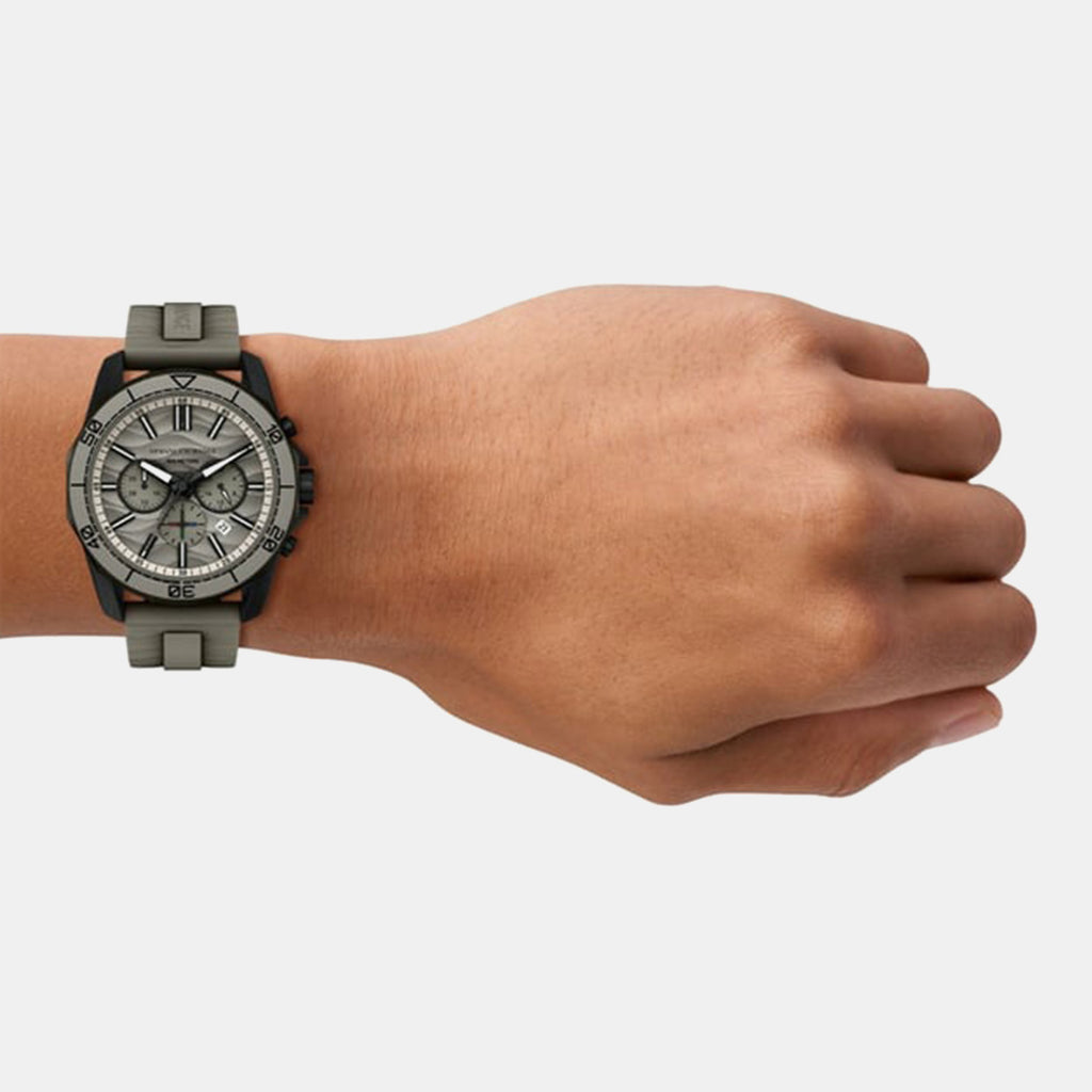 Men Quartz Grey Dial Chronograph Silicone Watch AX1971