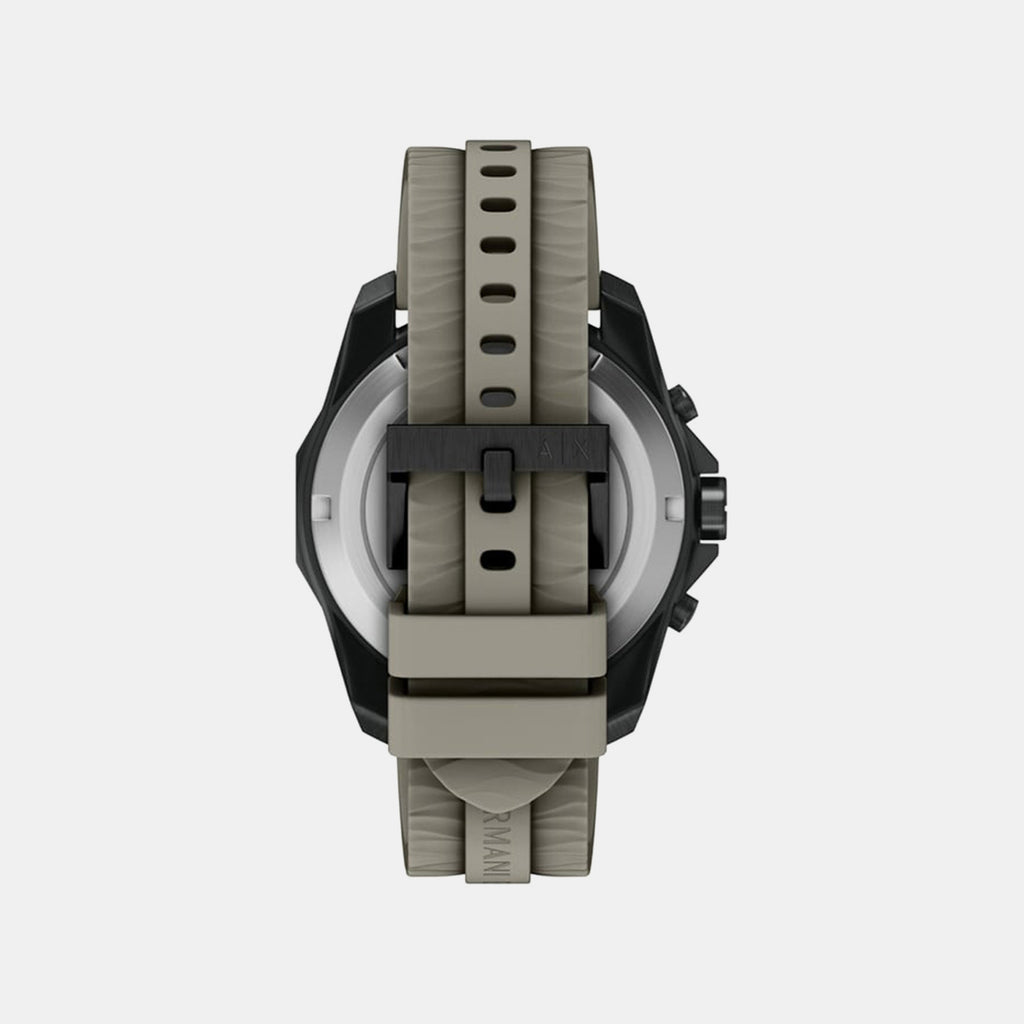 Men Quartz Grey Dial Chronograph Silicone Watch AX1971