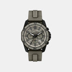 Men Quartz Grey Dial Chronograph Silicone Watch AX1971