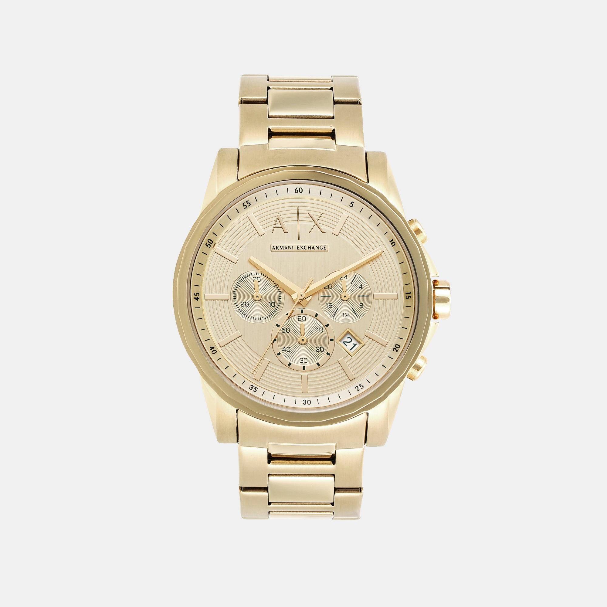 Armani Exchange Round Gold Chronograph watch