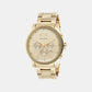 Men Quartz Gold Dial Chronograph Stainless Steel Watch AX2099