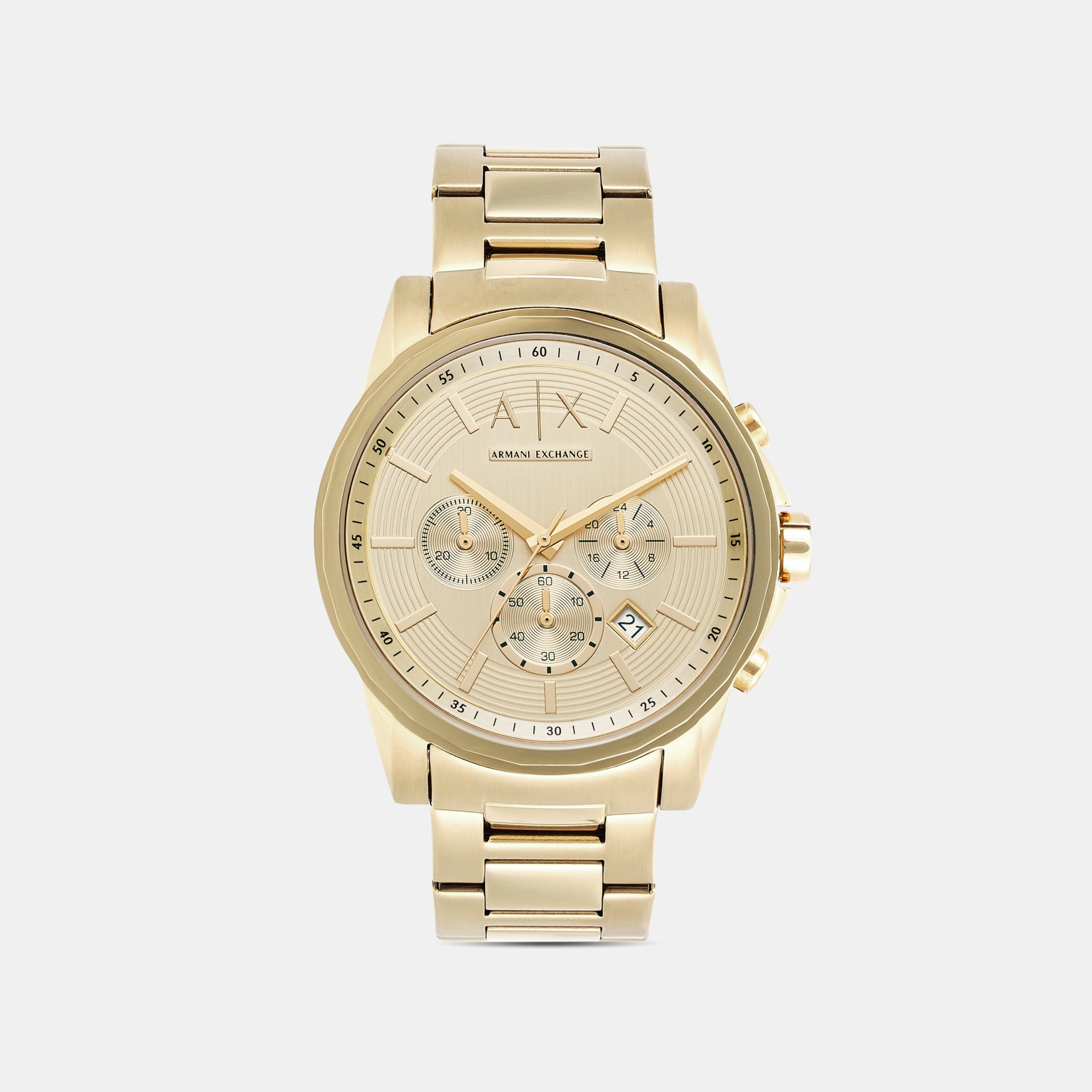 Armani Exchange Men Round Gold watch