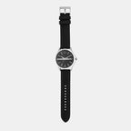 Men Quartz Black Dial Analog Leather Watch AX2101