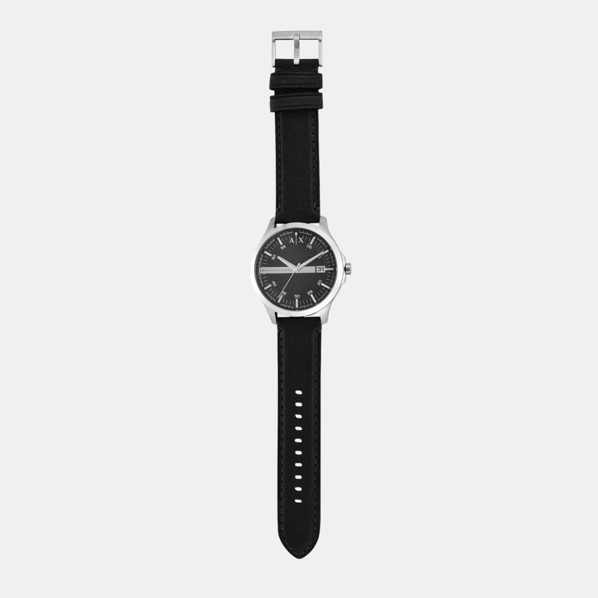 Men Quartz Black Dial Analog Leather Watch AX2101