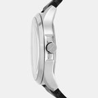 Men Quartz Black Dial Analog Leather Watch AX2101