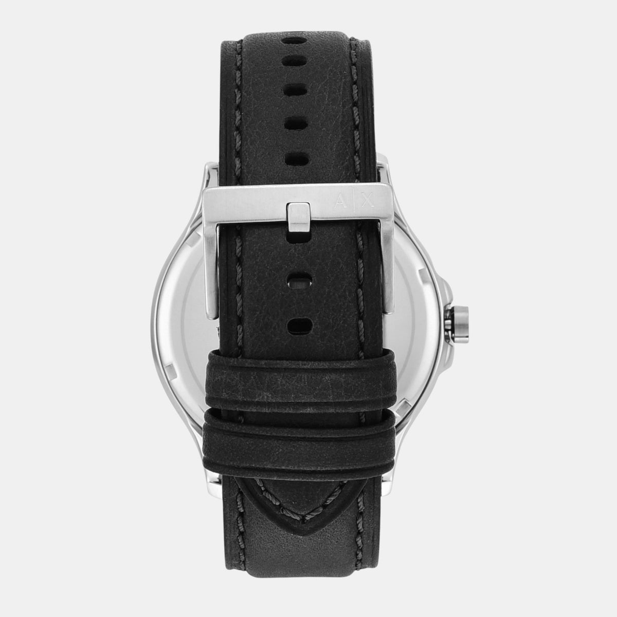 Men Quartz Black Dial Analog Leather Watch AX2101