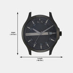Hampton Men Quartz Black Dial Analog Stainless Steel Watch AX2104