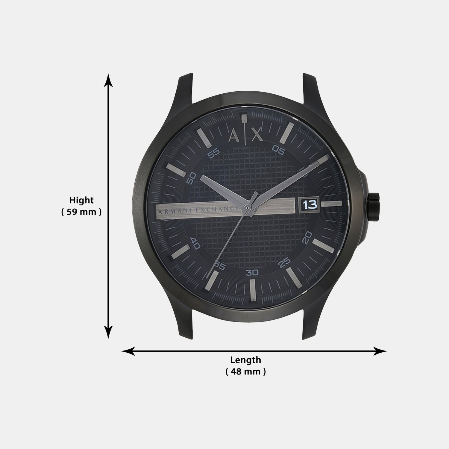 Hampton Men Quartz Black Dial Analog Stainless Steel Watch AX2104