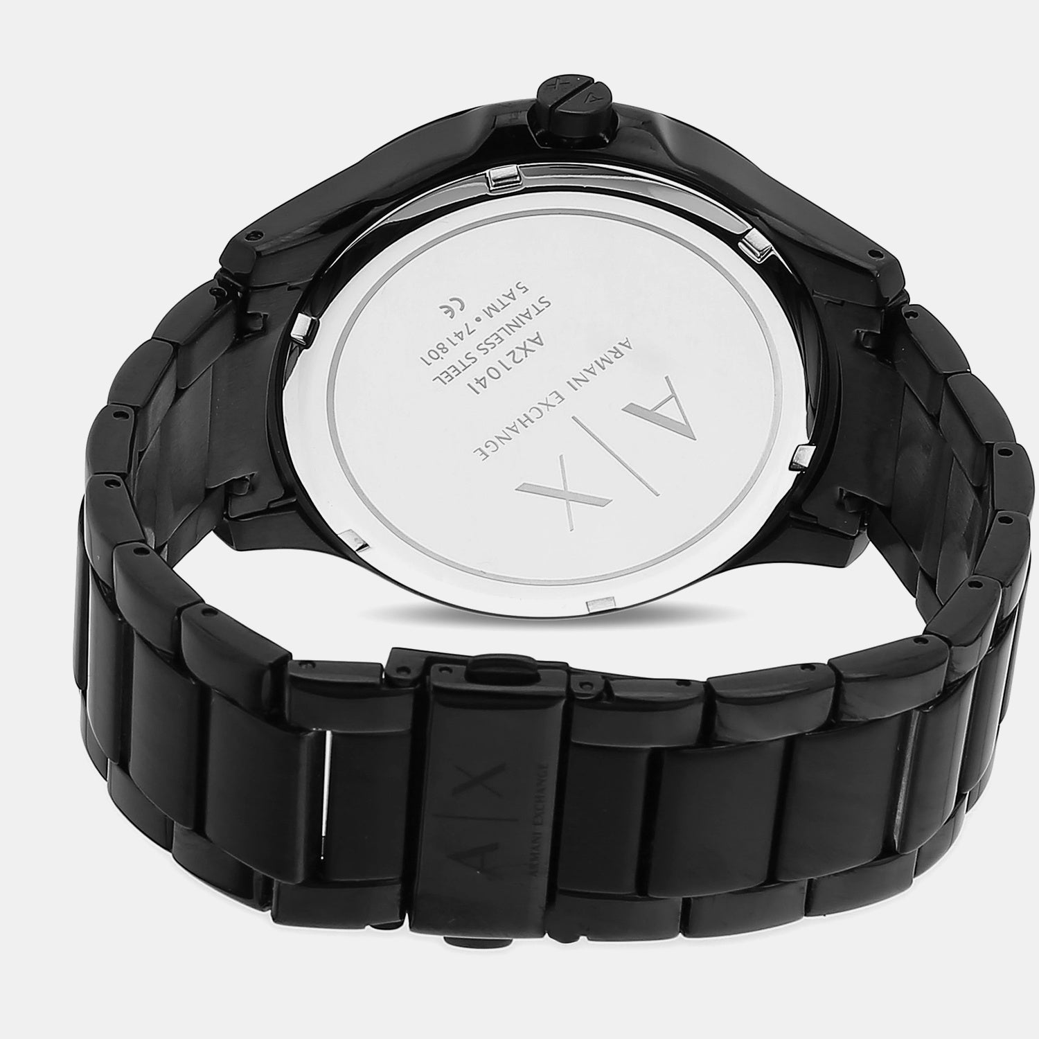 Men Quartz Black Dial Analog Stainless Steel Watch AX2104I