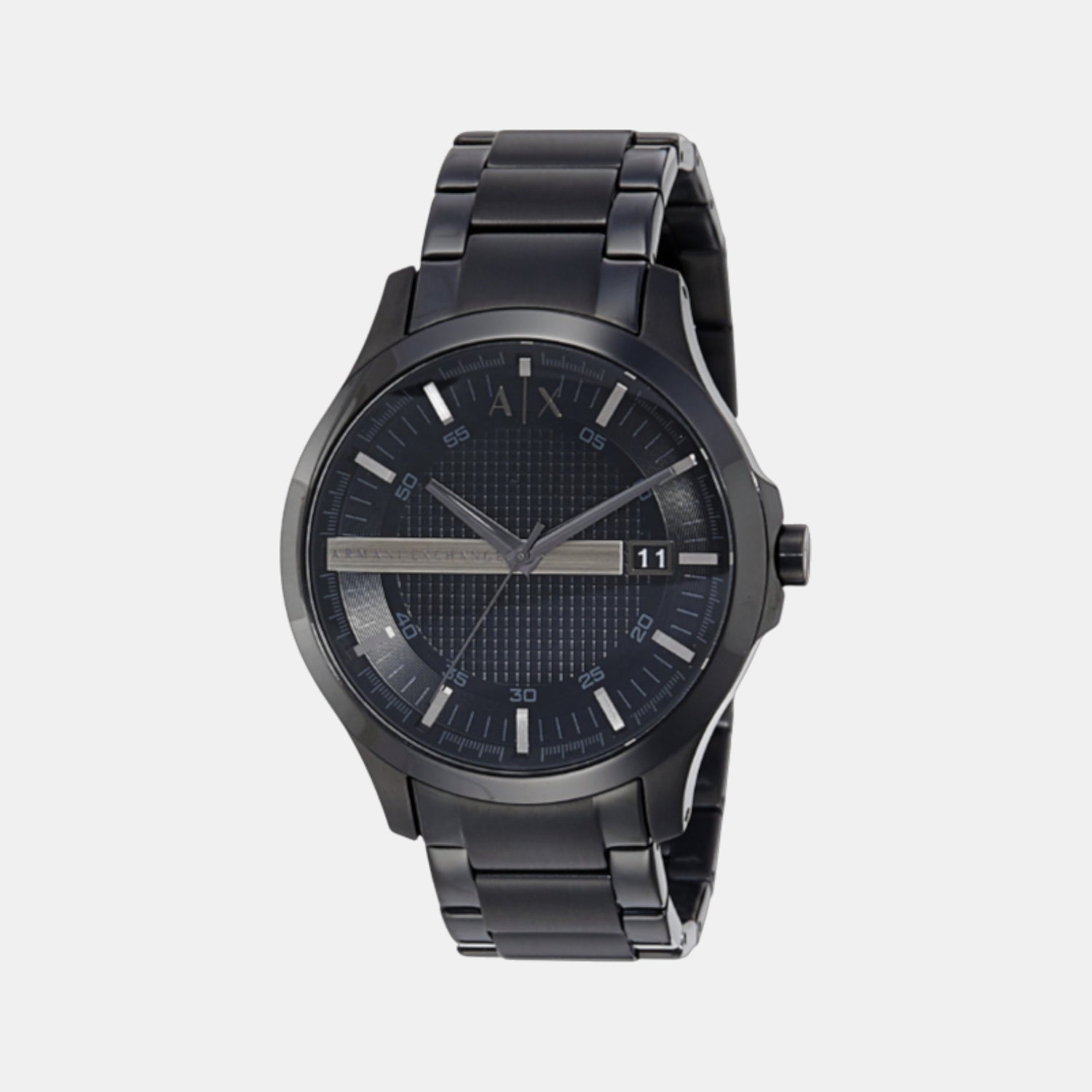 Men Quartz Black Dial Analog Stainless Steel Watch AX2104I