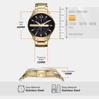 Men Quartz Black Dial Analog Stainless Steel Watch AX2122