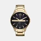 Men Quartz Black Dial Analog Stainless Steel Watch AX2122