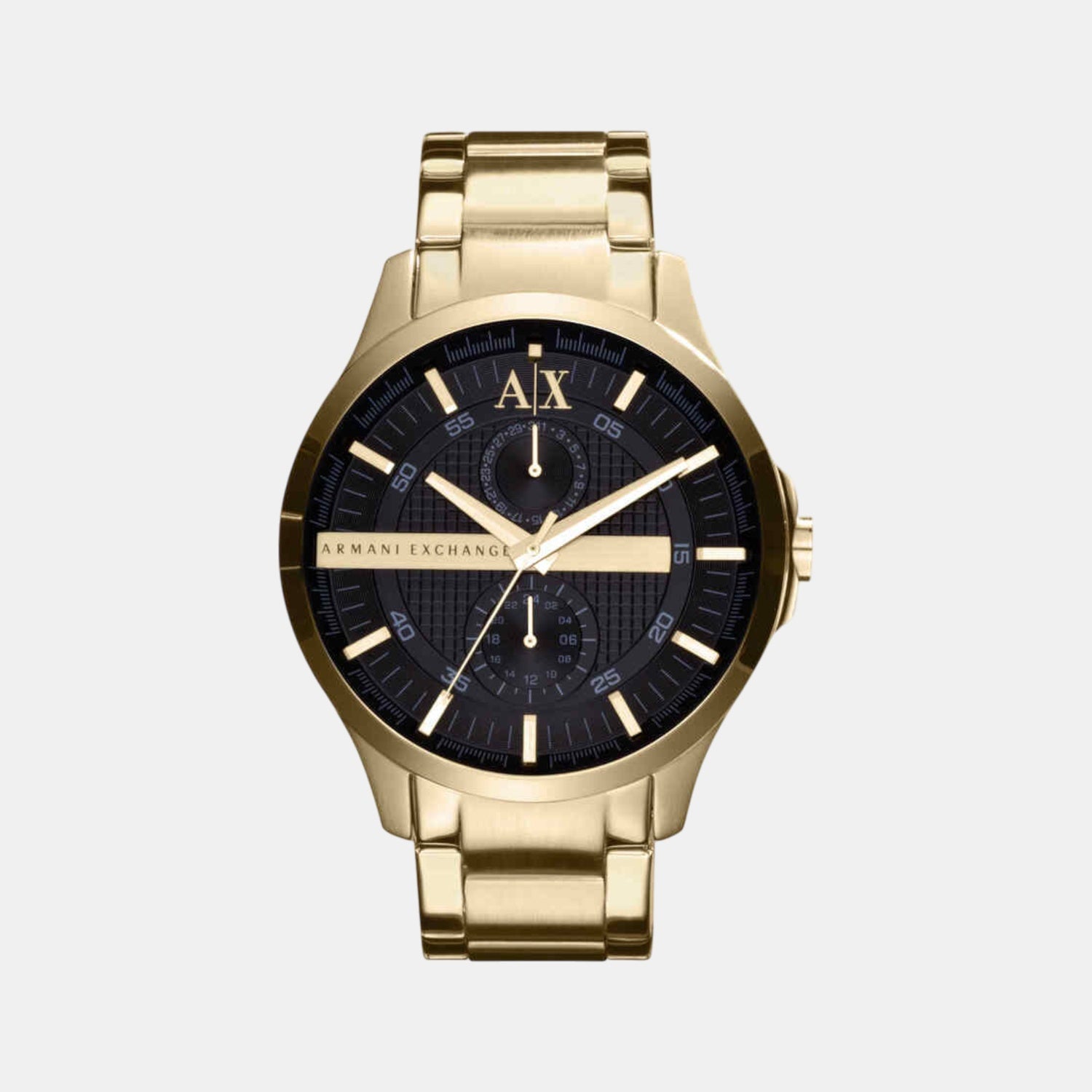 Men Quartz Black Dial Analog Stainless Steel Watch AX2122