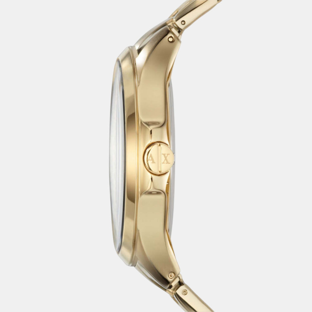 Men Quartz Black Dial Analog Stainless Steel Watch AX2122