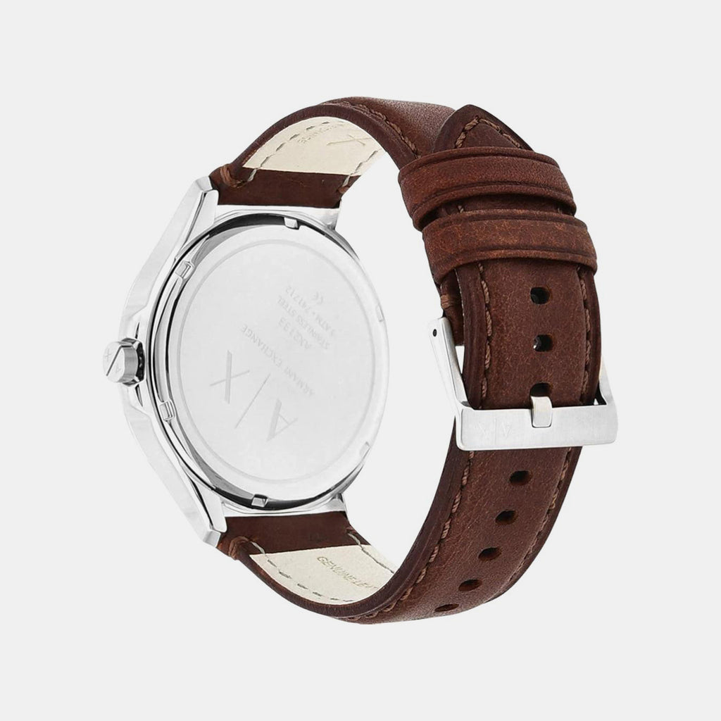 Men Quartz Blue Dial Analog Leather Watch AX2133I
