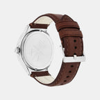 Men Quartz Blue Dial Analog Leather Watch AX2133I
