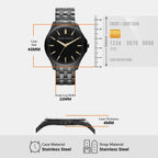 Hampton Men Quartz Black Dial Analog Stainless Steel Watch AX2144