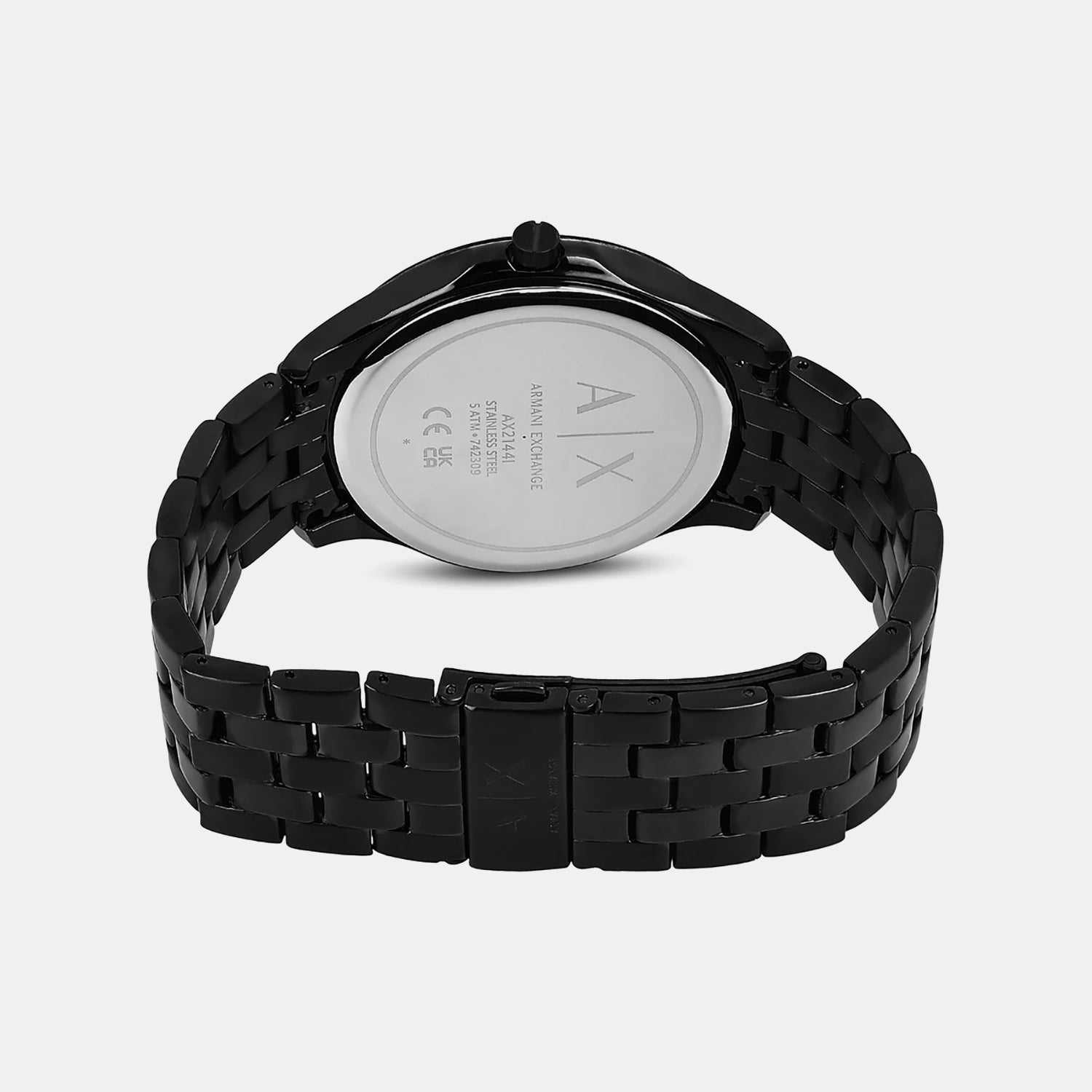 Hampton Men Quartz Black Dial Analog Stainless Steel Watch AX2144