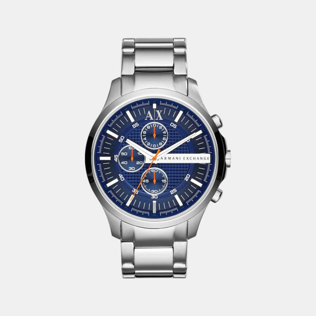 Men Quartz Blue Dial Chronograph Stainless Steel Watch AX2155