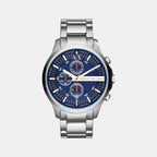 Men Quartz Blue Dial Chronograph Stainless Steel Watch AX2155