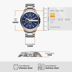 Men Quartz Blue Dial Chronograph Stainless Steel Watch AX2155