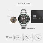Men Quartz Black Dial Chronograph Stainless Steel Watch AX2163