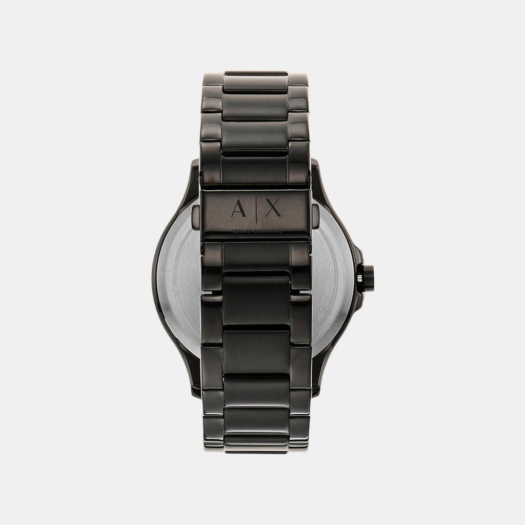 Hampton Men Quartz Black Dial Analog Stainless Steel Watch AX2413