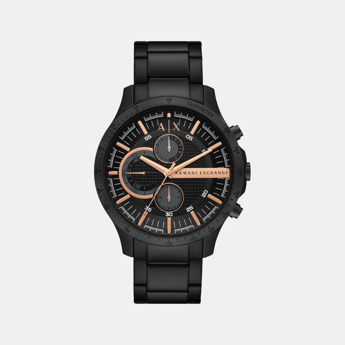 Hampton Men Quartz Black Dial Chronograph Stainless Steel Watch AX2429