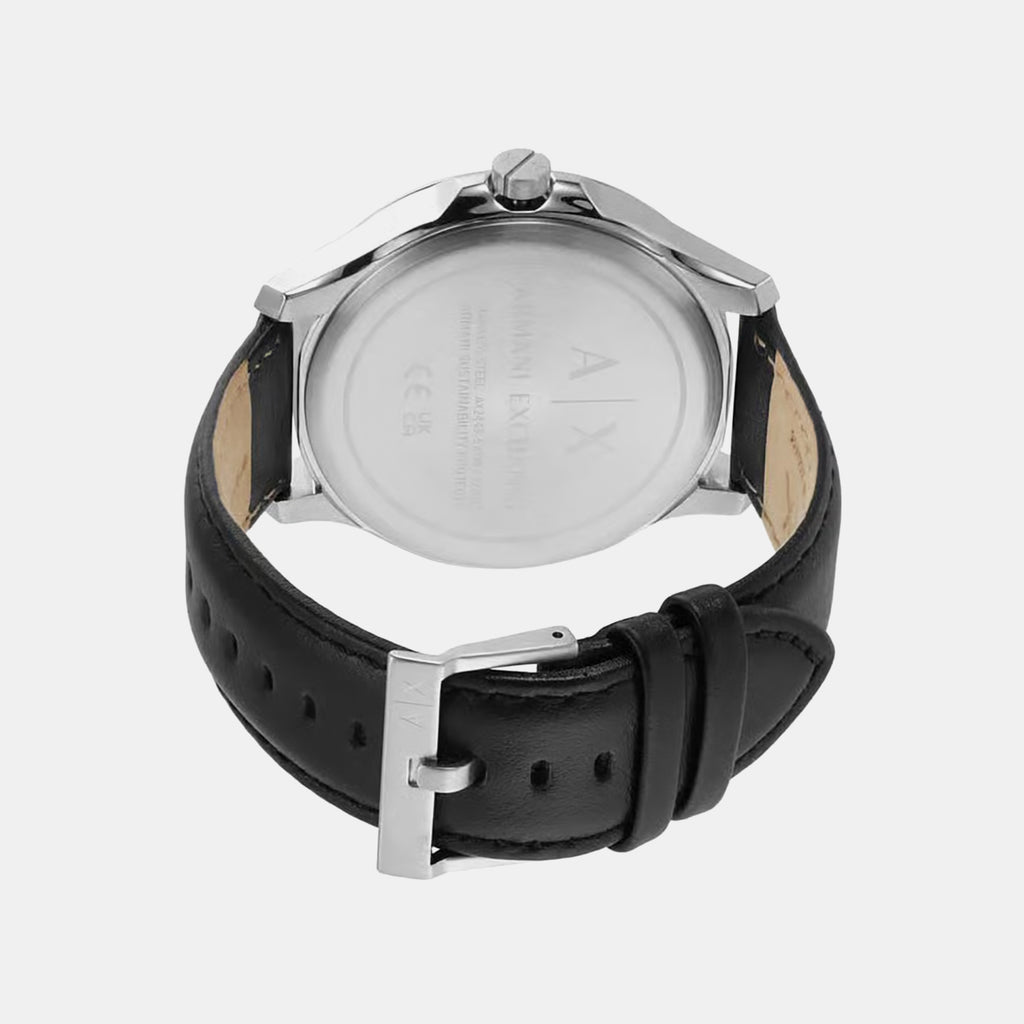 Men Automatic Grey Dial Analog Leather Watch AX2445