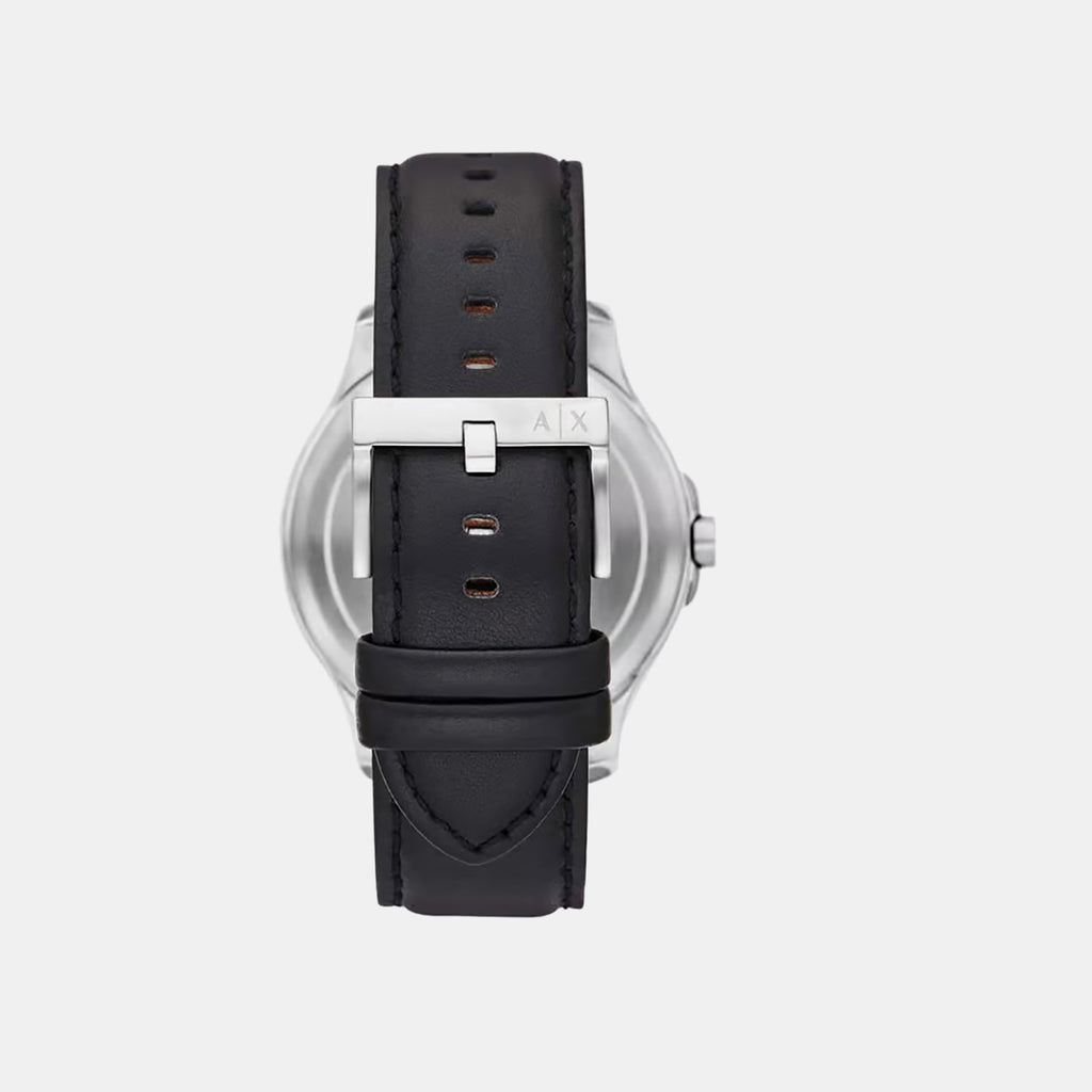 Men Automatic Grey Dial Analog Leather Watch AX2445