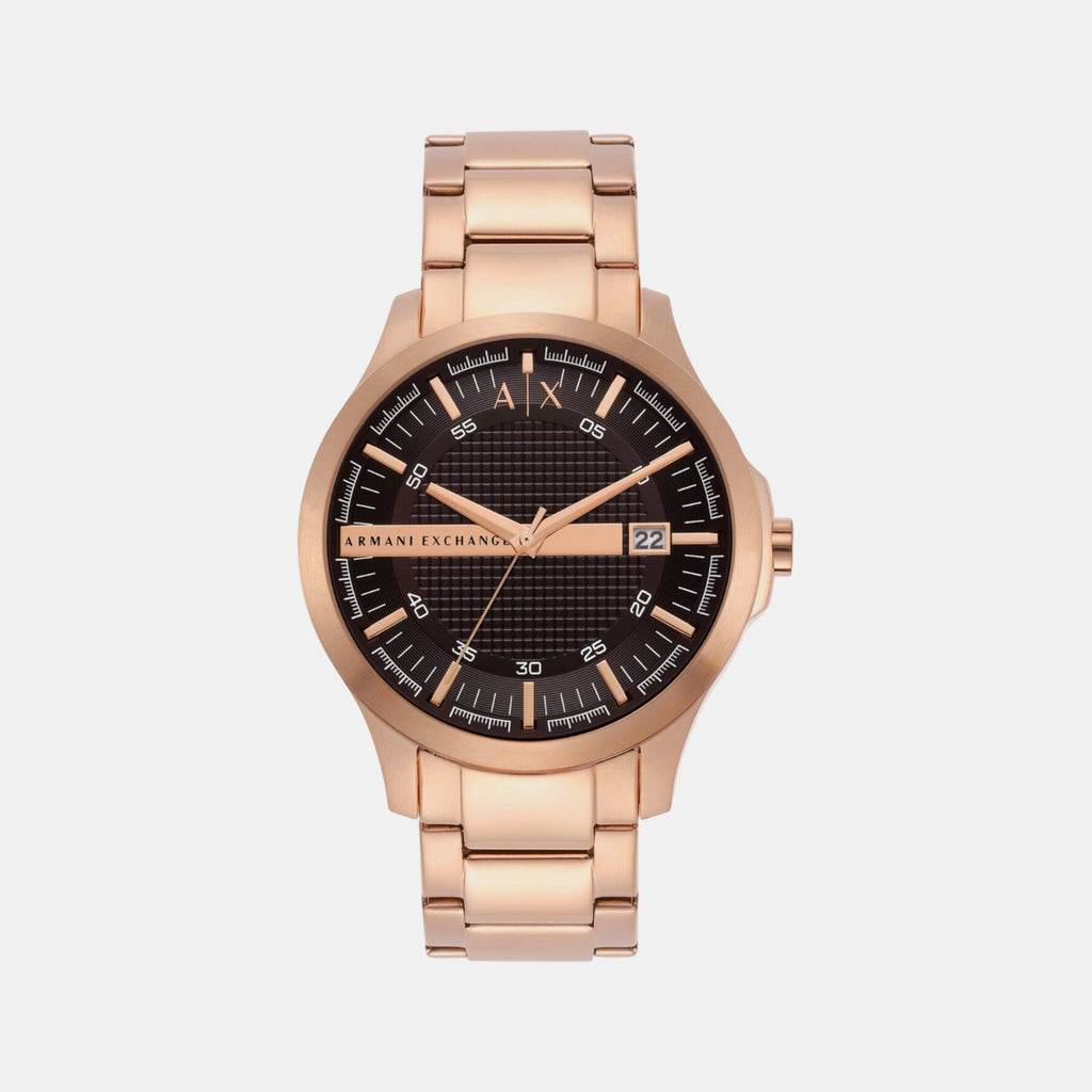 Hampton Men Quartz Brown Dial Analog Stainless Steel Watch AX2449