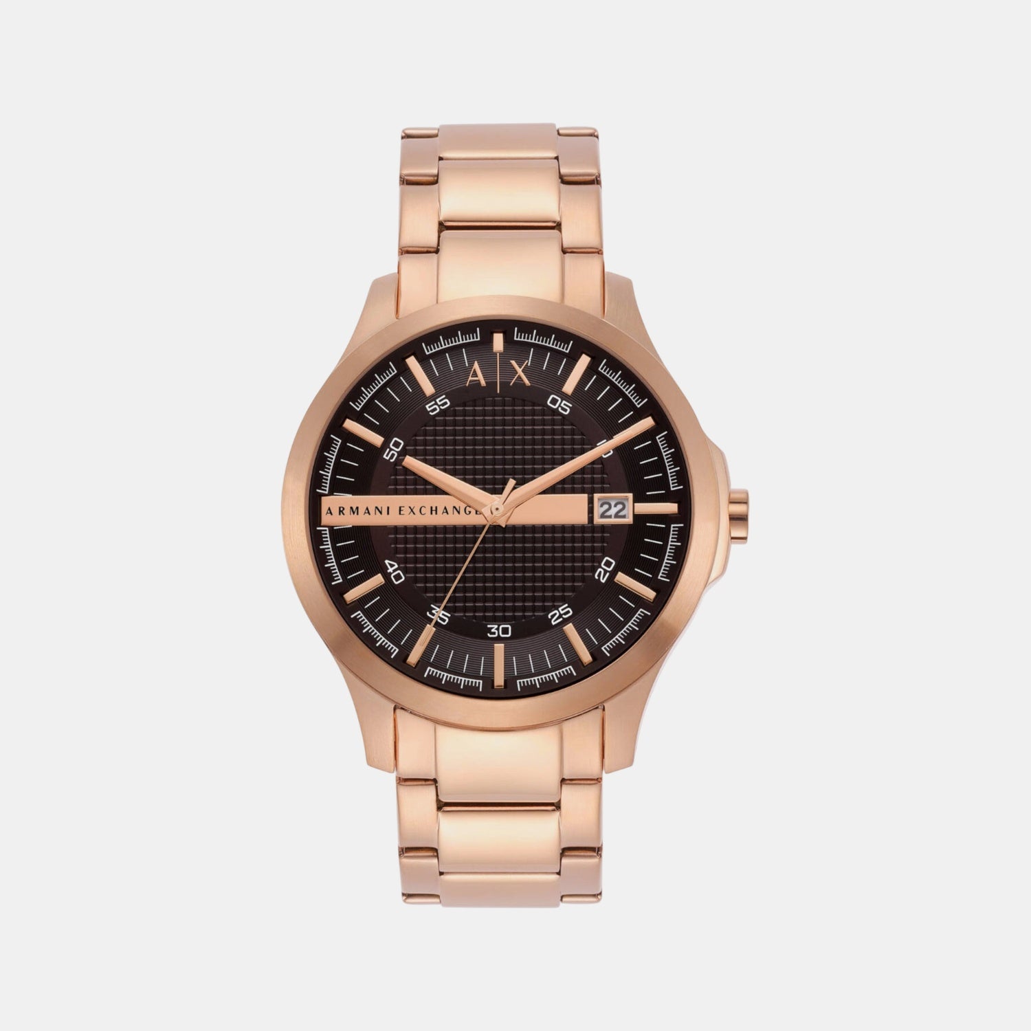 Hampton Men Quartz Brown Dial Analog Stainless Steel Watch AX2449