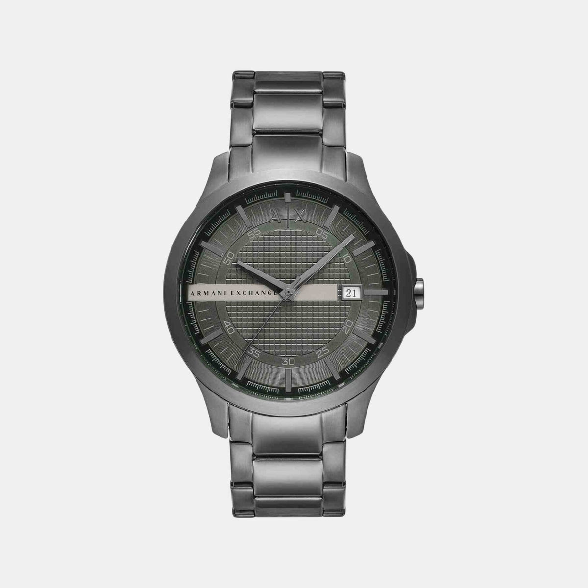 Men Quartz Green Dial Analog Stainless Steel Watch AX2455