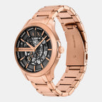 Na Men Automatic Black Dial Analog Stainless Steel Watch AX2456