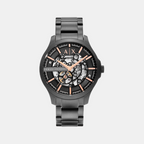 Na Men Automatic Black Dial Analog Stainless Steel Watch AX2458