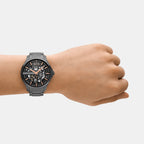 Na Men Automatic Black Dial Analog Stainless Steel Watch AX2458