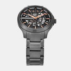 Na Men Automatic Black Dial Analog Stainless Steel Watch AX2458
