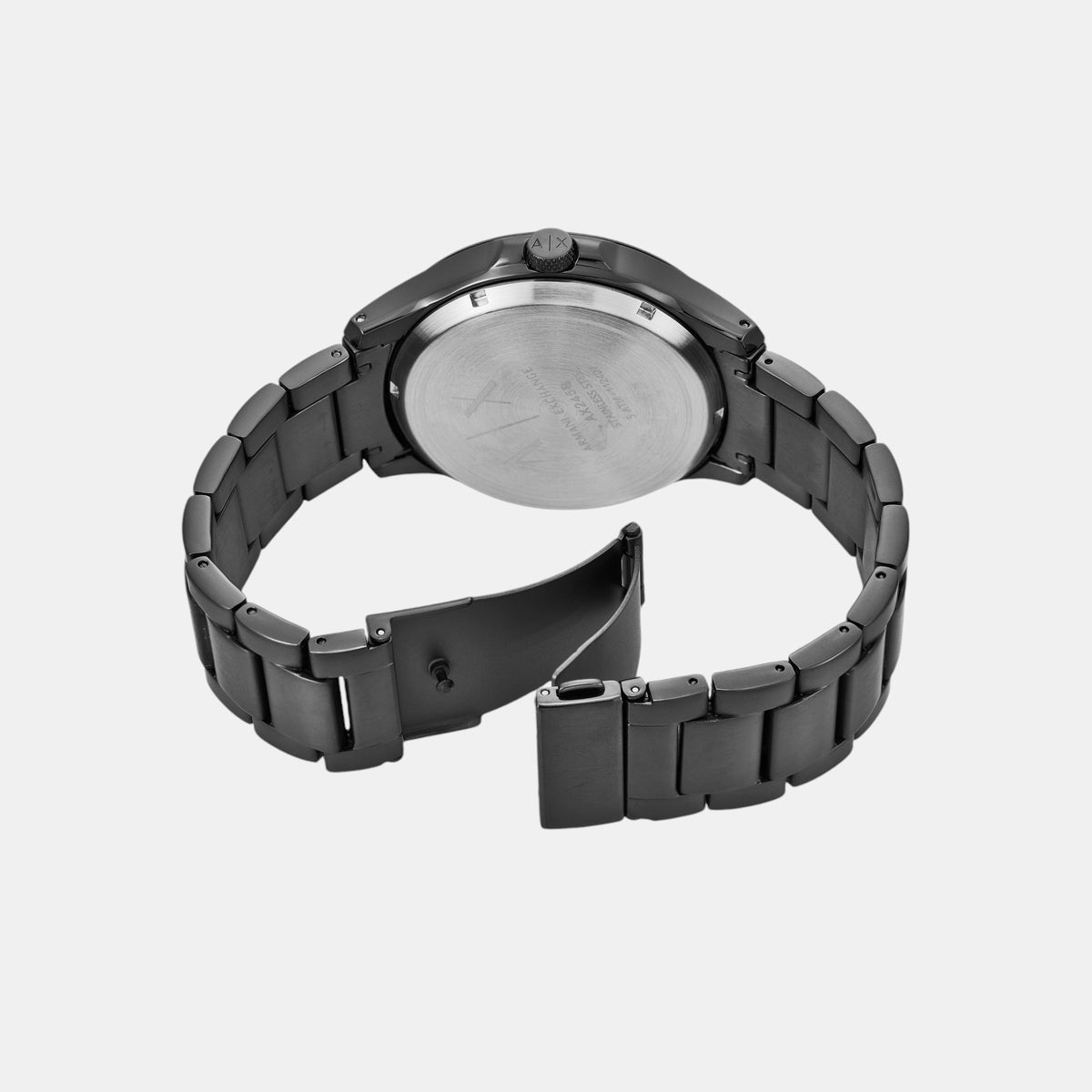 Men Automatic Black Dial Analog Stainless Steel Watch AX2458