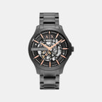 Na Men Automatic Black Dial Analog Stainless Steel Watch AX2458
