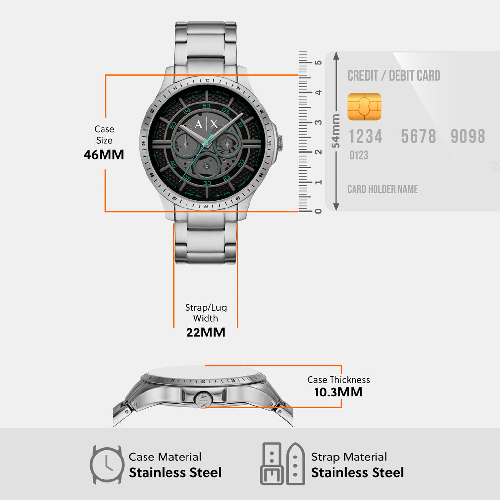 Armani Exchange 46 mm Silver Quartz watch