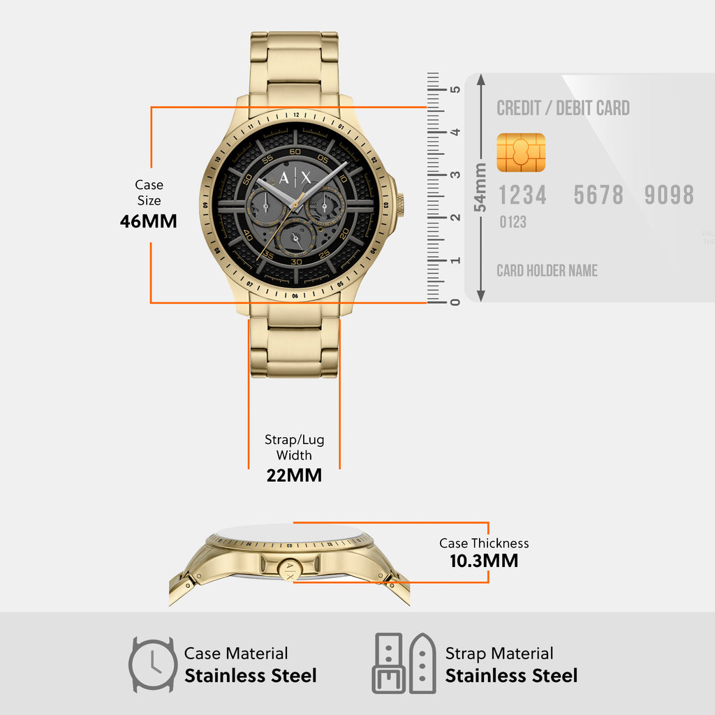 Armani Exchange 46 mm Gold Quartz watch