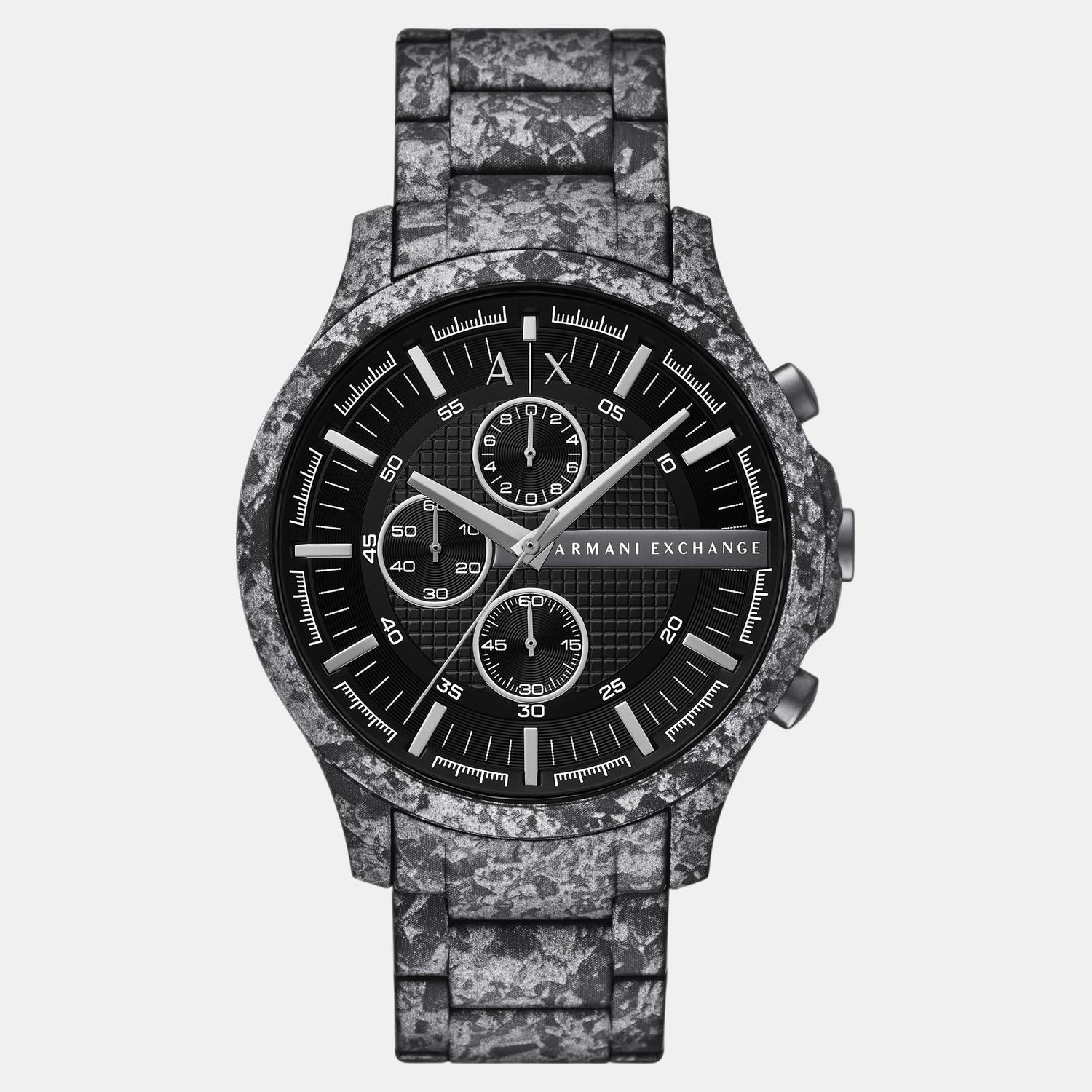 Men Quartz Grey Dial Chronograph Stainless Steel Watch AX2462