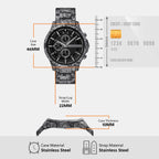 Men Quartz Grey Dial Chronograph Stainless Steel Watch AX2462