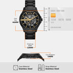 Men Mechanical Black Dial Analog Stainless Steel Watch AX2463