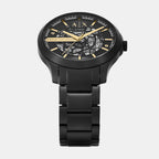 Men Mechanical Black Dial Analog Stainless Steel Watch AX2463
