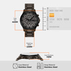 Men Quartz Brown Dial Chronograph Stainless Steel Watch AX2467