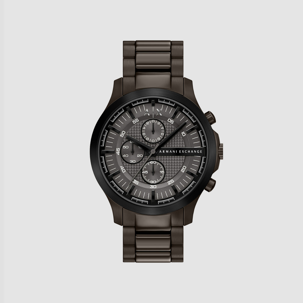 Men Quartz Brown Dial Chronograph Stainless Steel Watch AX2467
