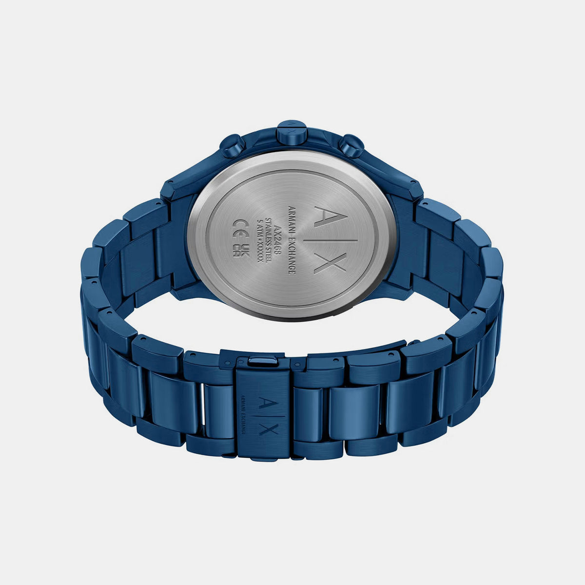 Men Quartz Blue Dial Chronograph Stainless Steel Watch AX2468