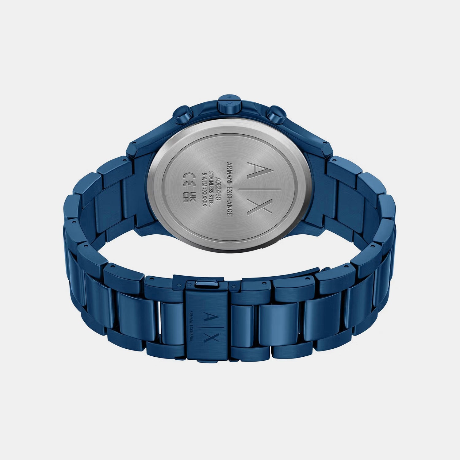 Men Quartz Blue Dial Chronograph Stainless Steel Watch AX2468