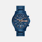 Men Quartz Blue Dial Chronograph Stainless Steel Watch AX2468